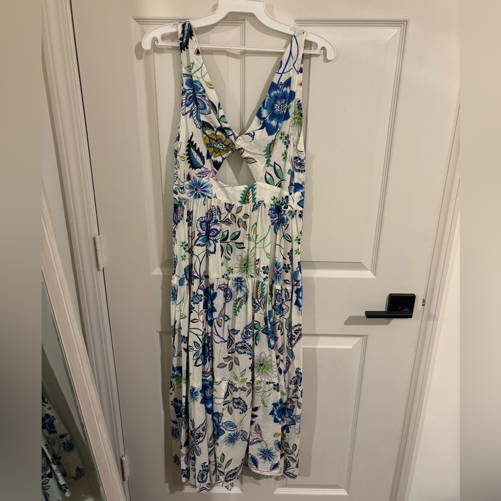 Zara Floral Dress with Blue and Green Details